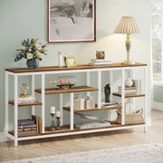 View 70.9 Inch Console Sofa Table with Storage, 3-Tier Entryway Table for Hallway image 5