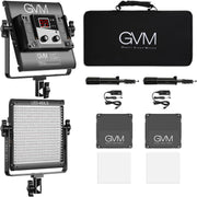 View 2 Pack LED Video Lighting Kits with APP Control, Bi-Color Variable 2300K~6800K with Digital Display Brightness of 10~100% for Video Photography, CRI97 TLCI97 Led Video Light Panel Barndoor image 2