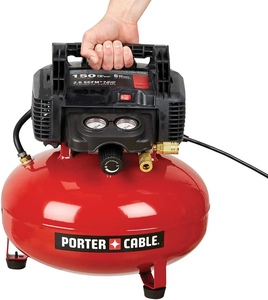 6 Gallon Pancake Air Compressor, Oil-Free Portable Electric Compressor for Garage, Workshop and DIY Projects