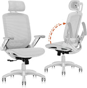 View Ergonomic Office Chair, High Back Home Desk Chair with Headrest, Flip-Up Arms, 90-120° Tilt Lock and Wide Cushion, Big and Tall Mesh Chairs for Man Woman, Black Task Chair image 1