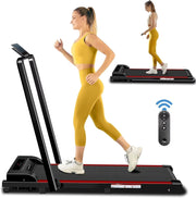 View 2 in 1 Walking Pad Treadmill, Foldable Treadmills with Handle Bar, 2.5HP Portable Folding Treadmill with Remote Control, Under Desk Treadmill for... image 3
