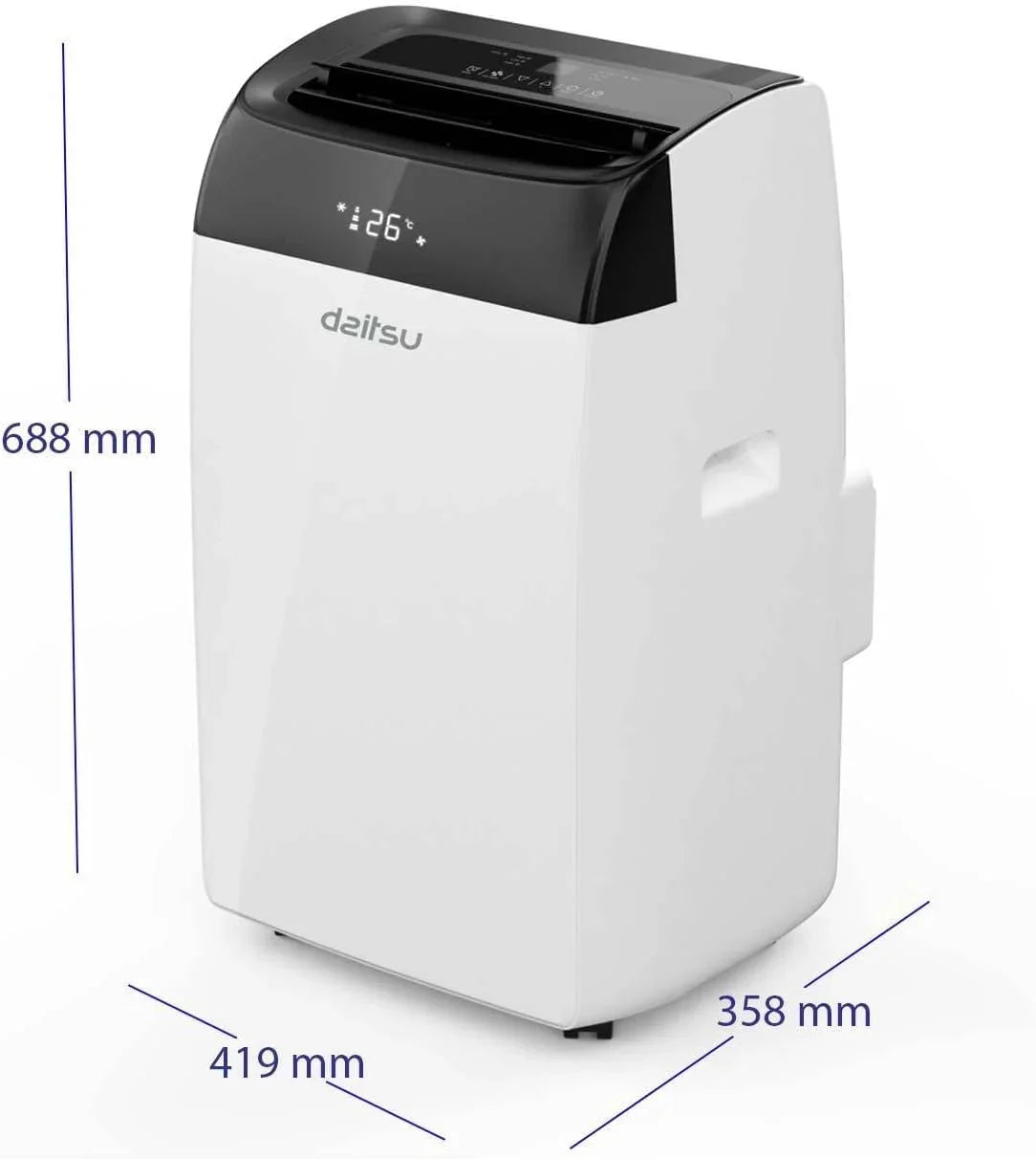 Daitsu - Aire Acondicionado Portátil Frío,Calor, Deshumidificador y Ventilador | 4 en 1 | Alisios Premium APD12FCX | Compacto y Silencioso | Mando a