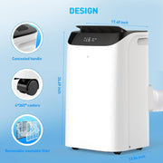 View Portable Air Conditioner Cools Up to 700 Sq.Ft, 3-IN-1 Energy Efficient Portable AC Unit with Remote Control & Installation Kits for Large Room, Campervan, Office, Temporary Space image 4