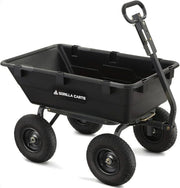 View Heavy Duty Poly Utility Dump Wagon Garden Cart w/Pneumatic Tires, 6 Cu Ft - 1200 lb Capacity Outdoor Wheelbarrow for Yard, Landscaping & Gardening, Lawn Tractor or ATV Towable-Gorilla Carts image 1