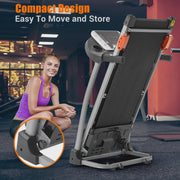 View Ambifirner Easy Folding Treadmill with Adjustable Incline, Wide Running Deck, Foldable Design, Digital Monitor Mini Treadmill for Home Office image 2
