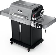 View 5-in-1 Electric and Propane Grill, 3-Burner Outdoor BBQ Grill and Smoker with Digital Controls, Griddle and Pizza Maker, Stainless Steel image 2