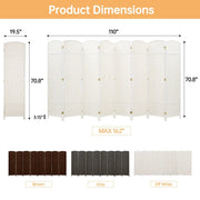 View 6 FT Tall Woven Fiber Room Divider, Freestanding Folding Privacy Screen image 2