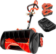 View Cordless Snow Shovel with Wheels, 48V | 16-Inch | 4-Ah Brushless Cordless Snow Blower, Battery Snow Blower with Directional Plate & LED Lights (2 * 24V Battery & Dual Quick Charger Included) image 1