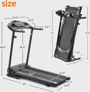 View 2.5HP Folding Treadmill with Incline, Electric Folding Treadmill for Walking Treadmill Machine 5 in LCD Screen 250 LB Capacity MP3 image 5