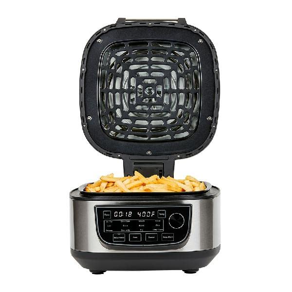 6-Qt 12-in-1 Grill and Air Fryer Combo, 1550W, Stainless Steel