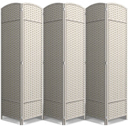 View 6 Panel Room Divider, 6ft Tall Extra Wide Folding Privacy Screen with Hand-Woven Mesh Panels image 1