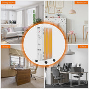 View Costway 1500W Electric Oil Filled Radiator Space Heater 5-Fin Thermostat Room Radiant image 5