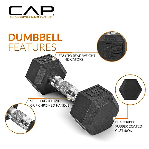150 LB Coated Hex Dumbbell Weight Set with Vertical Rack, Black