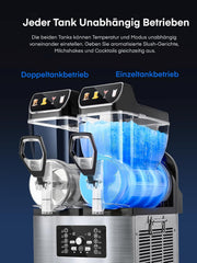 View FOHERE Kommerzielle Slush Maschine, 30L Tanks Slush Eis Maschine,Unabhängige Tank Kontrolle, Slushie Maschine für Restaurants Café Bars Party image 5