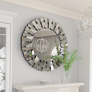 View 32 Inch Round Decorative Wall Mirror, Glass Accent Mirror for Home Decor image 2