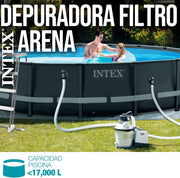 View Intex Depuradora Arena Krystal Clear 3.500 l/h Skimmer Deluxe Filtro 3.028 l/h Easy Set-Metal Frame, 49x43x34 cm, Color Blanco image 3