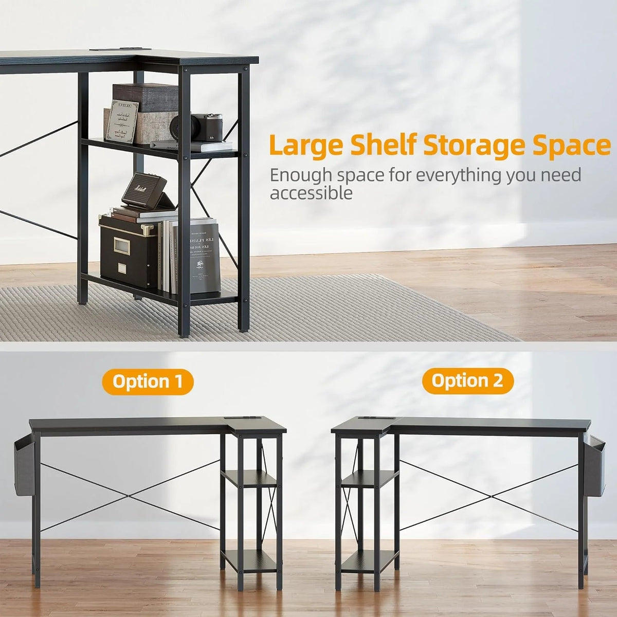 40 Inch L Shaped Computer Desk, Compact Corner Office Desk for Home Office, Study and Small Spaces
