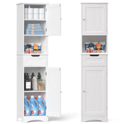 View 67 Inch Tall Narrow Bathroom Linen Cabinet, 5-Tier Solid Wood Freestanding Storage Cabinet image 1
