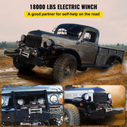 View 18,000 LBS Electric Winch, 12V Steel Cable Winch, Off-Road Towing Winch for ATV, UTV, Truck and Trailer image 2