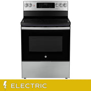 View GE 30 in. 5.0 cu. ft. Electric Convection Range with No-Preheat Air Fry image 1
