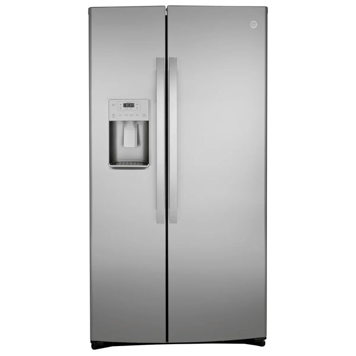 GE 36 in. 25.1 cu.ft. Stainless Steel Side-by-Side Refrigerator with FrostGuard Technology