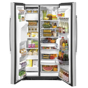 View GE 36 in. 25.1 cu.ft. Stainless Steel Side-by-Side Refrigerator with FrostGuard Technology image 4