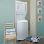 View GE White 2.6 cu. ft. (I.E.C) Washer and 4.4 cu. ft. Dryer Gas Laundry Center image 6