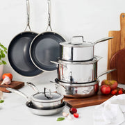 View HENCKELS Paradigm Hybrid Ceramic Non-Stick Tri-ply Clad Cookware Set, 11-piece image 3