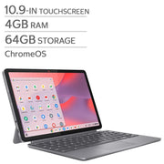 View Lenovo Duet 10.9-in 2-in-1 Touchscreen Chromebook Bundle, MediaTek Kompanio 838, 4GB RAM, 64GB Storage image 1