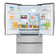 View LG 36 in. 28 cu. ft. Stainless-steel French Door Refrigerator with Smudge-resistant Finish and SmartThinQ Wi-Fi image 3