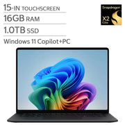 View Microsoft Surface 15.0-in. Copilot+ PC Touchscreen Laptop, Qualcomm Snapdragon X2 Plus - 16GB RAM, 1 TB SSD - Black image 5