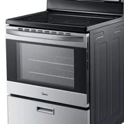 View Midea 30 in. 5.1 cu.ft. Freestanding 4-Element Range with Storage Drawer image 6