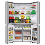 View Midea 33 in. 22.8 cu ft. Stainless Steel Counter Depth Bottom Mount Refrigerator with Auto Ice Maker in Freezer image 3