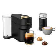 View Nespresso Vertuo Pop+ Deluxe Coffee and Espresso Machine by Breville with Aeroccino with $25 Nespresso Coffee Credit, Matte Black and Gold image 1