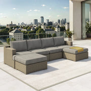 View Niko Heritage 6-piece Patio Sectional Conversation Set image 3