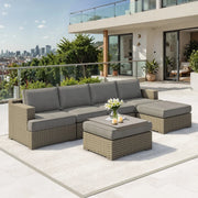 View Niko Heritage 6-piece Patio Sectional Conversation Set image 4