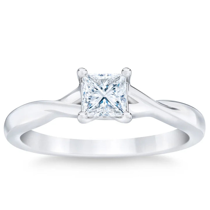 Princess Cut Diamond Solitaire Ring (0.50 ct)